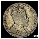 1908 NewFoundLand Edward VII Silver 1/2 Dollar NEA