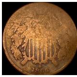 1864 Bronze Two-Cent Piece NICELY CIRCULATED