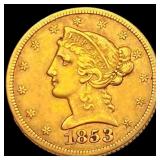 1853 $5 Gold Half Eagle