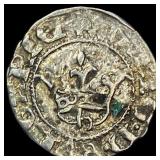 1382-1395 Hungary Mary SIlver Denier CLOSELY UNCIR