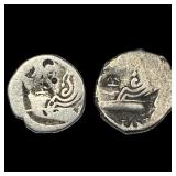 [2Coins]India West. Satraps 278-295 Silver Drachm