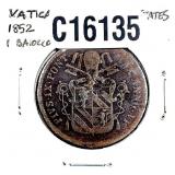 1852-R Papal States 1 Baiocchi VF
