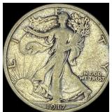 1917 Walking Liberty Half Dollar ABOUT  UNCIRCULA