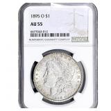 1895-O Morgan Silver Dollar NGC AU55