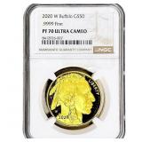 2020-W 1 OZ Gold Buffalo $50 NGC PF70 Ultra Cameo