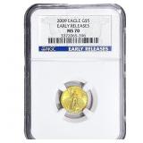 2009 1/10 OZ Gold Eagle $5 NGC MS70