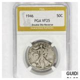 1946 Walking Liberty Half Dollar PGA VF25 DDR