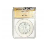 1946-S Walking Liberty Half Dollar ANACS MS63