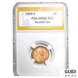 1909-S Wheat Cent PGA MS66 Red Planchett Flaw
