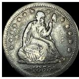 1855-O Silver Seated Liberty Quarter LIGHTLY CIRCU