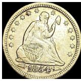 1854 Arrows Seated Liberty Quarter NEARLY  UNCIRC