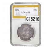 1876 Seated Liberty Half Dollar PGA AU58