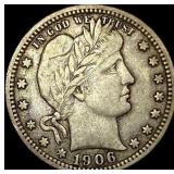 1906 Barber Silver Quarter LIGHTLY CIRCULATED