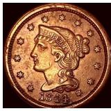 1844 Braided Hair Large Cent CLOSELY UNCIRCULATED