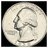1938-S Silver Washington Quarter CHOICE BU