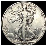1938-D Walking Liberty Half Dollar ABOUT  UNCIRCU
