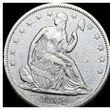 1861 Seated Liberty Half Dollar CLOSELY  UNCIRCUL