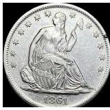 1861-S Seated Liberty Half Dollar CLOSELY  UNCIRC