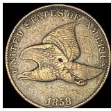 1858 Copper-Nickel Flying Eagle Cent LIGHTLY  CIR