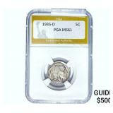 1935-D Buffalo Nickel PGA MS61