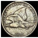 1858 Copper-Nickel Flying Eagle Cent NEARLY  UNCI