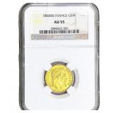 1868BB France .1867 OZ Gold 20 Francs NGC AU55