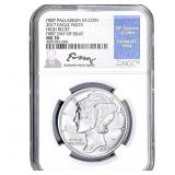 2017 1 OZ Palladium Mecury $25 NGC MS70