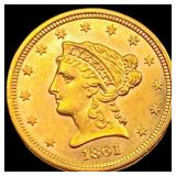 1861 New Rev $2.50 Gold Quarter Eagle