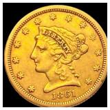 1861 New Rev $2.50 Gold Quarter Eagle