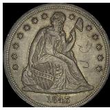1843 Seated Liberty Silver Dollar CLOSELY  UNCIRC
