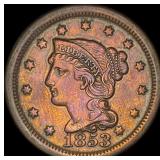 1853 Braided Hair Large Cent CLOSELY  UNCIRCULATE