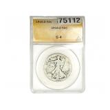 1916-D Walking Liberty Half Dollar ANACS G4
