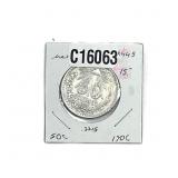 1906-M Silver Mexico Peso AU