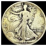 1916 Walking Liberty Half Dollar LIGHTLY  CIRCULA