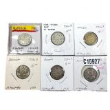 Various Dates Russia Silver 15 Kopeks XF