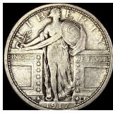 1917-D Silver Standing Liberty Quarter LIGHTLY CIR