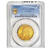 1908-D $10 Gold Eagle PCGS MS64 No Motto