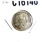 1863-R Silver Papal States 10 Soldi AU