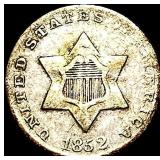 1852 Silver Three-Cent Piece ABOUT  UNCIRCULATED