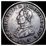 1783 Washington & Independence Token ABOUT  UNCIR