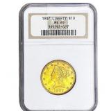 1907 $10 Gold Eagle NGC MS65