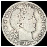 1913 Barber Half Dollar LIGHTLY CIRCULATED