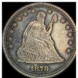 1878-CC Seated Liberty Quarter Dollar CLOSELY  UN