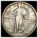 1917-S Type 1 Standing Liberty Quarter NEARLY  UN