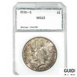 1935-S Silver Peace Dollar PGA MS62