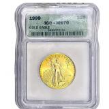 1999 1/2 OZ Gold Eagle $25 ICG MS70