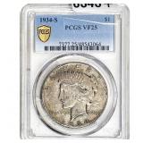 1934-S Silver Peace Dollar PCGS VF25