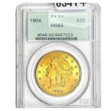 1904 $20 Gold Double Eagle ICG MS62