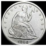 1866-S Seated Liberty Half Dollar CLOSELY  UNCIRC