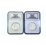 1942-1945 GEM BU Walking Lib Half Dollar[2 Coins]